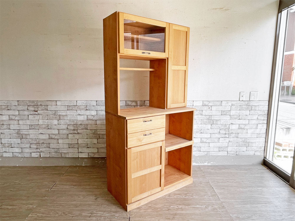 モモナチュラル MOMO Natural ヴィボ VIBO キッチンボード KD BOARD カップボード 食器棚 アルダー材 W90.5 cm 中古品 買い取りしました。