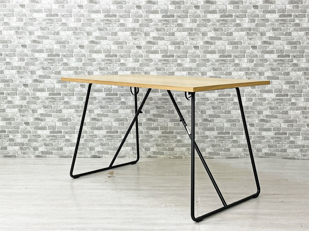 無印良品 MUJI 折りたたみテーブル ダイニングテーブル オーク材 × スチール脚 W120cm フォールディング ナチュラル シンプルデザイン 定価￥25,900- 中古品 買い取りしました。
