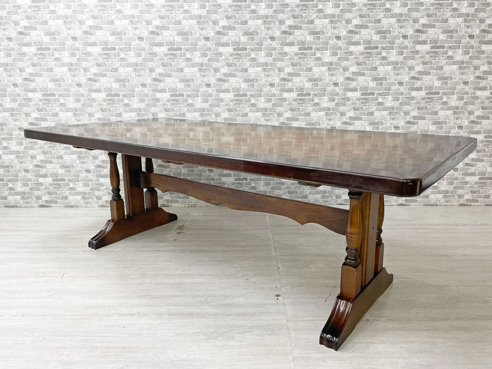 カリモク karimoku コロニアル ダイニングテーブル 食堂テーブル W210cm 大型 オールドカリモク カントリー クラシカルデザイン 中古品 買い取りしました。