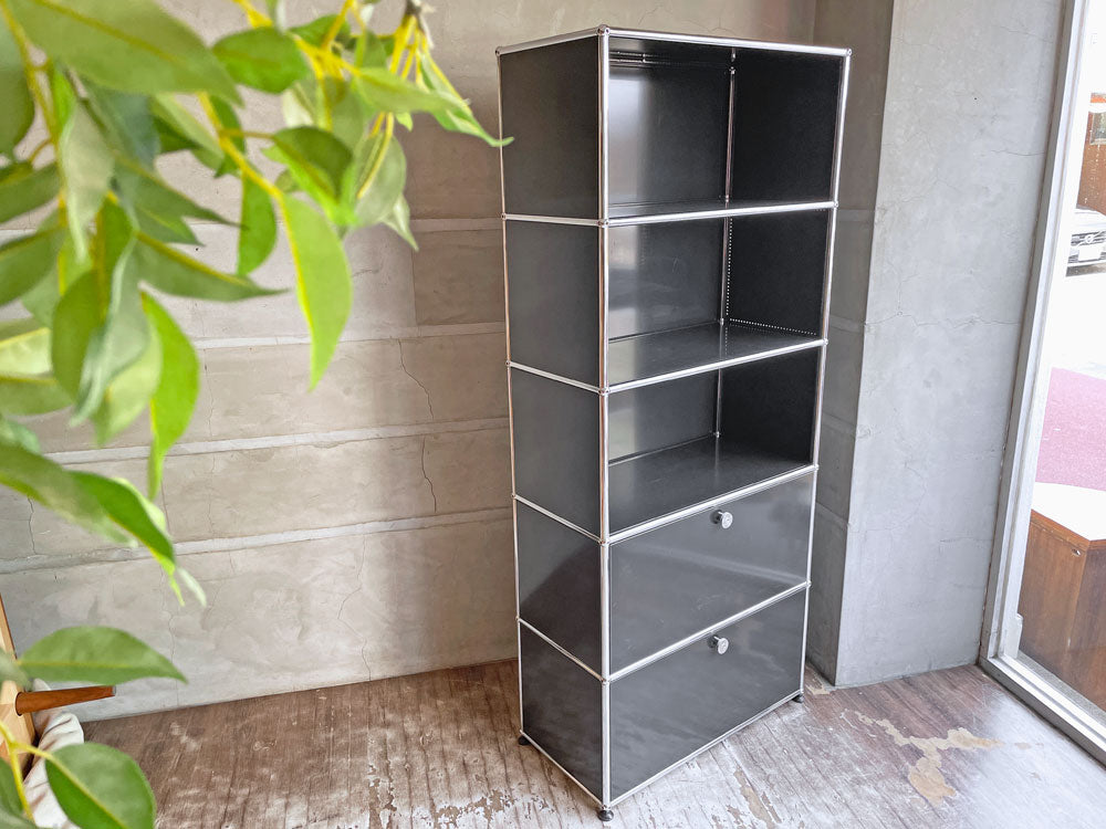 ユーエスエムハラー USMハラー USM Haller モジュラーファニチャー キャビネット シェルフ 1列5段 グラファイトブラック 中古品 買い取りしました。