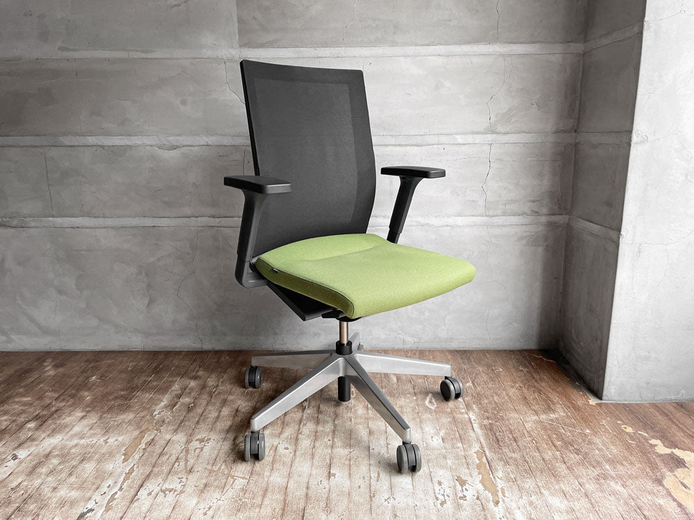 ウィルクハーン Wilkhahn ネオス Neos デスクチェア オフィスチェア ミドルバック グリーン キャスター付 アーム可動 座面昇降 定価\154,000- 中古品 買い取りしました。