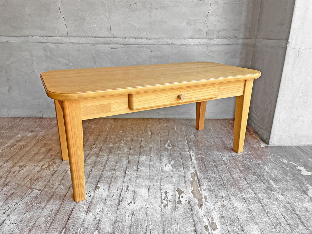 モモナチュラル MOMO Natural モア MORE ローテーブル 90cm パイン材 抽斗1杯 ナチュラルデザイン 中古品 買い取りしました。