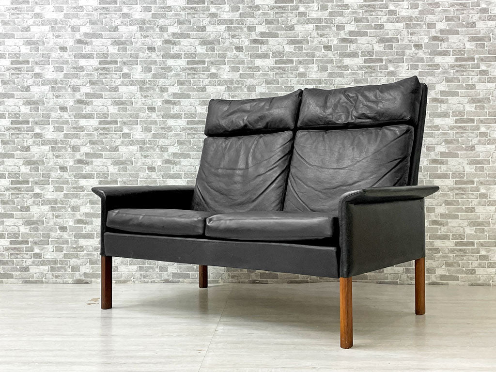 C.S.Møbler Model 500 ハイバック 2シーター ソファ ハンス・オルセン Hans Olsen ローズウッド レザー 本革 ビンテージ デンマーク ミッドセンチュリー 中古品 買い取りしました。
