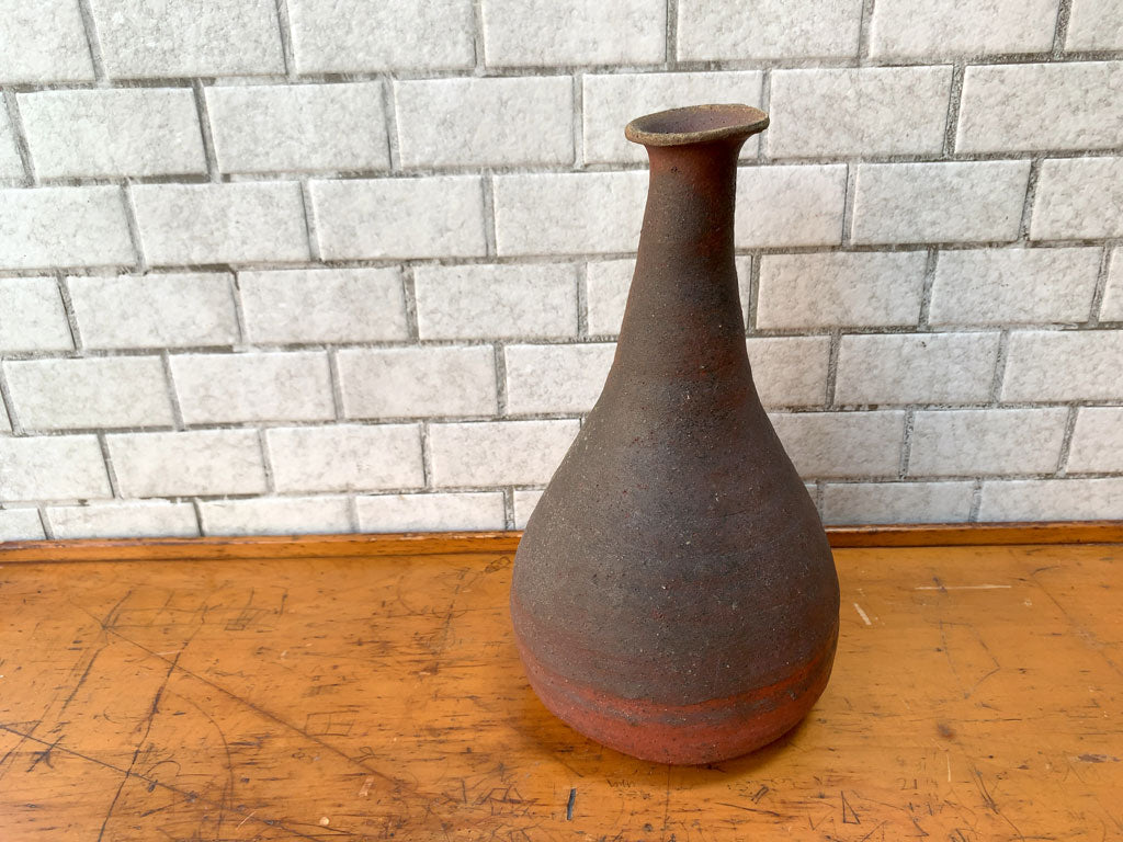 森岡 成好 花器 花瓶 フラワーベース 高さ28cm 南蛮焼締 陶芸家 現代作家 中古品 買い取りしました。