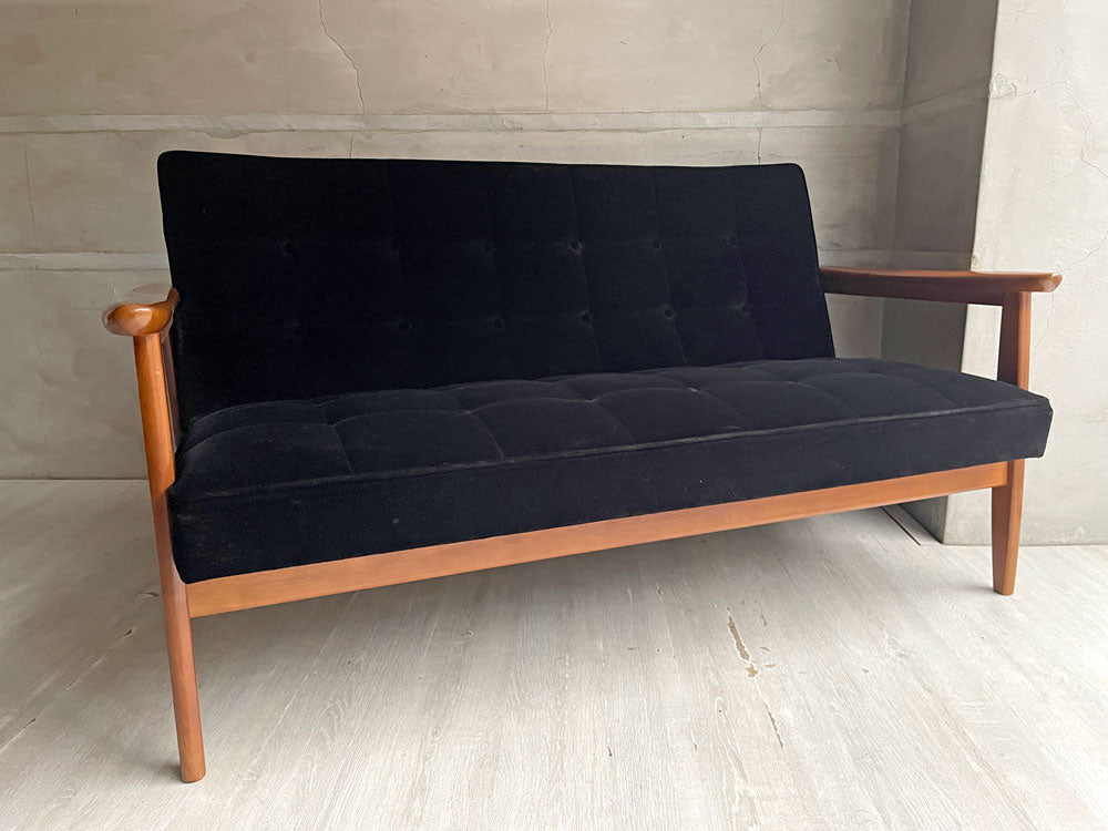 カリモク60 karimoku60 Kチェア 2P ソファ 限定生産モデル モケットブラック 60's レトロモダン ミッドセンチュリー 中古品 買い取りしました。