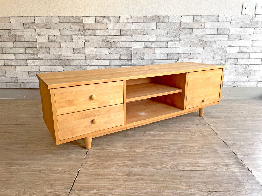 モモナチュラル Momo Natural コモ COMO AVボード アルダー無垢材 ドロワー フラップ扉 ナチュラルスタイル 現状品 中古品 買い取りしました。