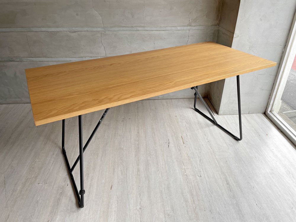 無印良品 MUJI 折りたたみテーブル ダイニングテーブル オーク材 × スチール脚 W160cm フォールディング ナチュラル シンプルデザイン 定価￥29,900- 中古品 買い取りしました。
