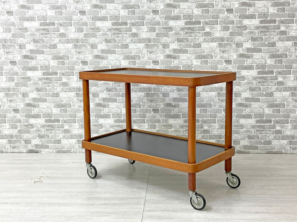 山口木材工芸 YAMAGUCHI ビンテージ キッチンワゴン サービスワゴン キャスター付 メラミン天板 チーク材 剣持勇 希少   中古品 買い取りしました。