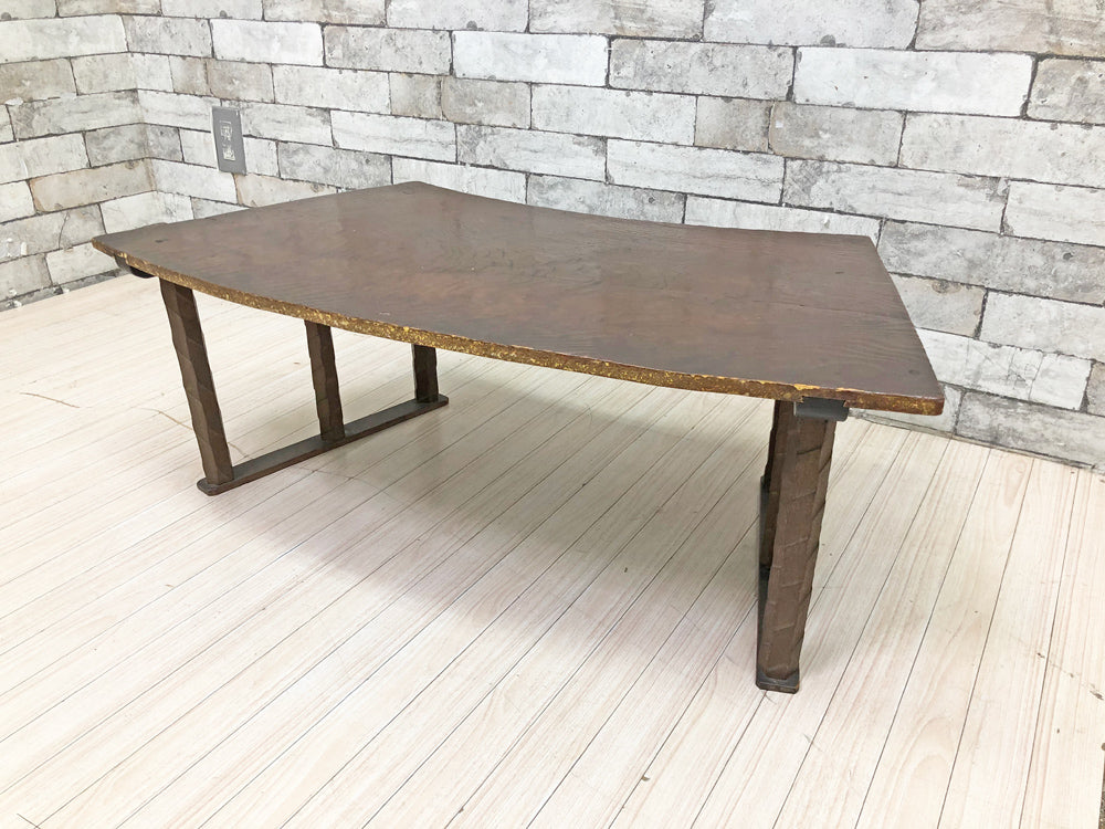 ジャパンビンテージ 木味 扇形天板 文机 ローデスク ローテーブル レトロ 和家具 中古品 買い取りしました。