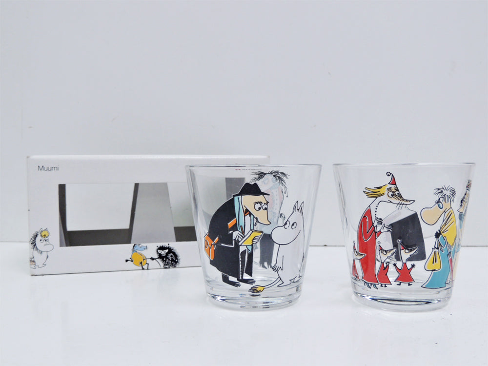 イッタラ iittala ムーミン タンブラー グラス イエローテール & ムーミンと火星人 2客セット 箱付 廃番 希少 イタリア製   中古品 買い取りしました。
