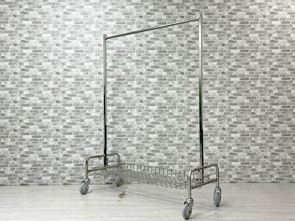 パシフィックファニチャーサービス PACIFIC FURNITURE SERVICE ガーメントラック 48 バスケットシェルフ付 ハンガーラック US インダストリアル 中古品 買い取りしました。