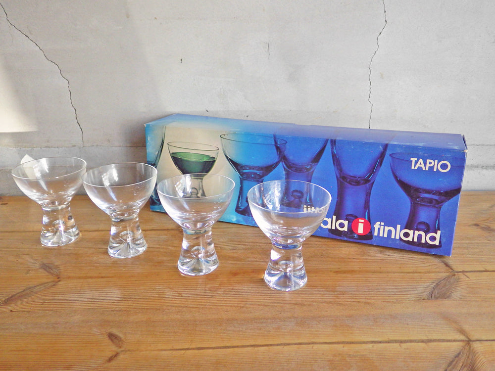 イッタラ iittala タピオ Tapio サケグラス シェリー 90ml 4脚セット 箱付 1970年代 ヴィンテージ フィンランド 北欧食器 2点 中古品 買い取りしました。