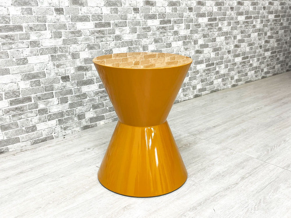 ミノッティ Minotti シーザー CESAR MOD B サイドテーブル スツール ロドルフォ・ドルドーニ Rodolfo Dordoni マスタード色 Senape イタリアモダン 定価￥123,120- 中古品 買い取りしました。