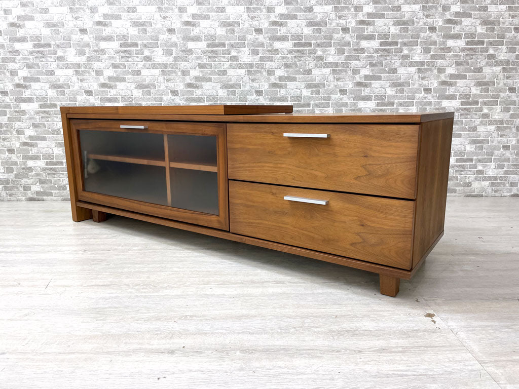 アクタス ACTUS エフビー FB AVボード TVボード スライド天板付 ウォールナット材 フラップ扉 抽斗2杯 ナチュラルモダン 中古品 買い取りしました。