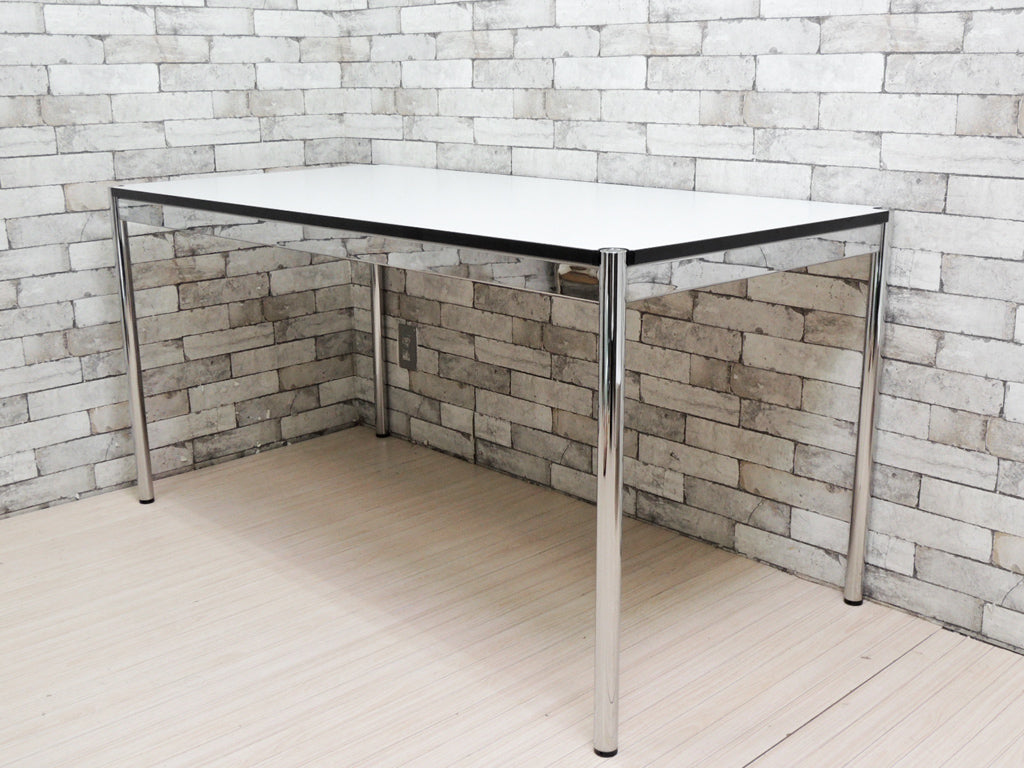 USMモジュラーファニチャー USM Haller USMハラーテーブル ワーキングデスク ダイニングテーブル W150 アジャスター 高さ調整機能付き ホワイト モダンデザイン   中古品 買い取りしました。