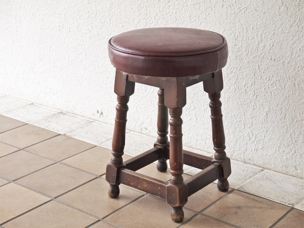 ジャパンビンテージ Japanese Vintage 丸スツール ヨーロピアンクラシカルスタイル 昭和レトロ 古道具 中古品 買い取りしました。