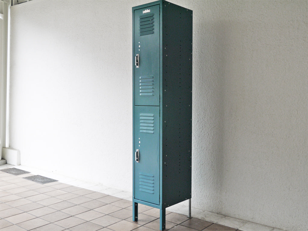 リオン LYON スチールロッカー ルーバーカット 2段 2-TIER LOCKER-LOUVER light teal 青緑カラー P.F.S取扱 中古品 買い取りしました。