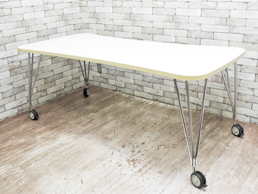 カルテル Kartell マックステーブル MAX TABLE ホワイト ミーティングテーブル キャスター付 フェルーチョ・ラヴィアーニ Ferruccio Laviani イタリア   中古品 買い取りしました。