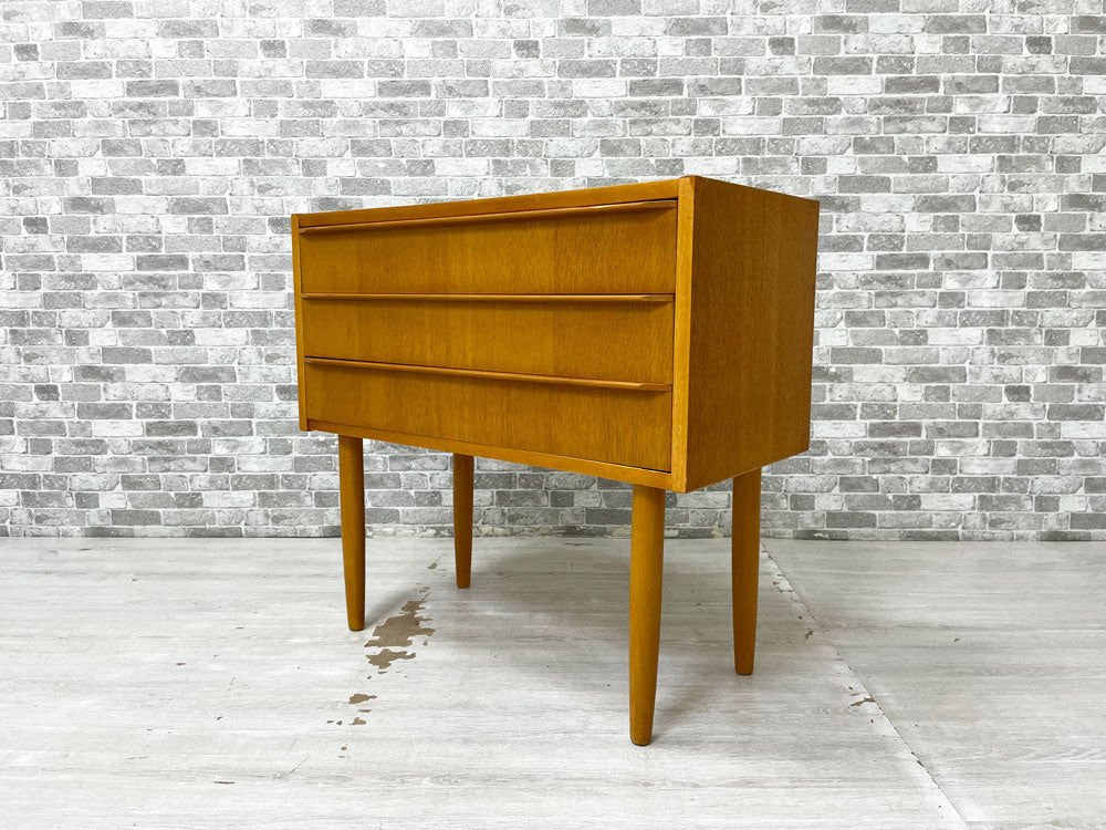 デンマークビンテージ Danish vintage オーク材 サイドチェスト ミニチェスト 3ドロワー 北欧家具 中古品 買い取りしました。