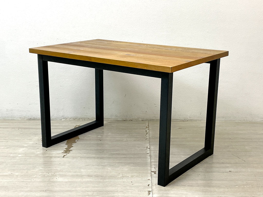 インダストリアルデザイン Industrial design 杉材×スチール デスク ダイニングテーブル スクエア型レッグ W118 工業系 中古品 買い取りしました。