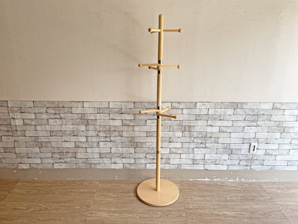 ナチュラルスタイル Natural Style 木製 ポールハンガー コートハンガー H176cm 可動式 シンプル 中古品  買い取りしました。
