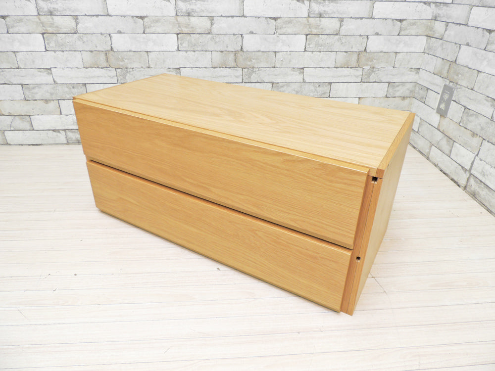無印良品 MUJI スチールユニットシェルフ用 ボックス 引出し 2段 オーク材   中古品 買い取りしました。