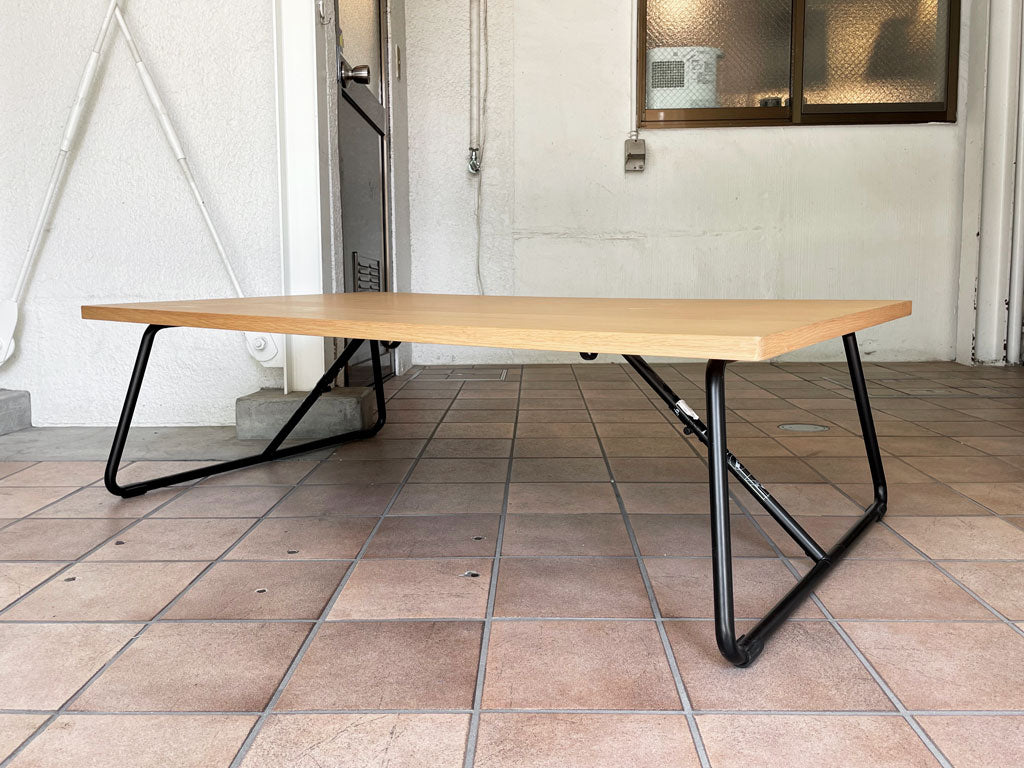 無印良品 MUJI 折りたたみローテーブル スチール脚 センターテーブル オーク材 W120cm ナチュラル シンプル 中古品 買い取りしました。