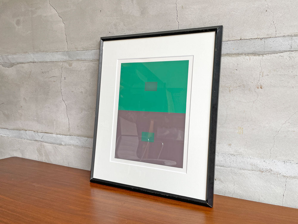 ジョセフ・アルバース Josef Albers シルクスクリーン Interaction of color グリーン×グレー 額装 アート バウハウス 中古品 買い取りしました。