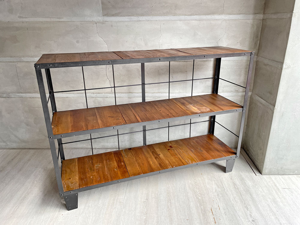 ジャーナルスタンダード ファニチャー journal standard Furniture カルビ CALVI WIDE SHELF ワイドシェルフ 3段 古材 アイアン インダストリアル 中古品 買い取りしました。