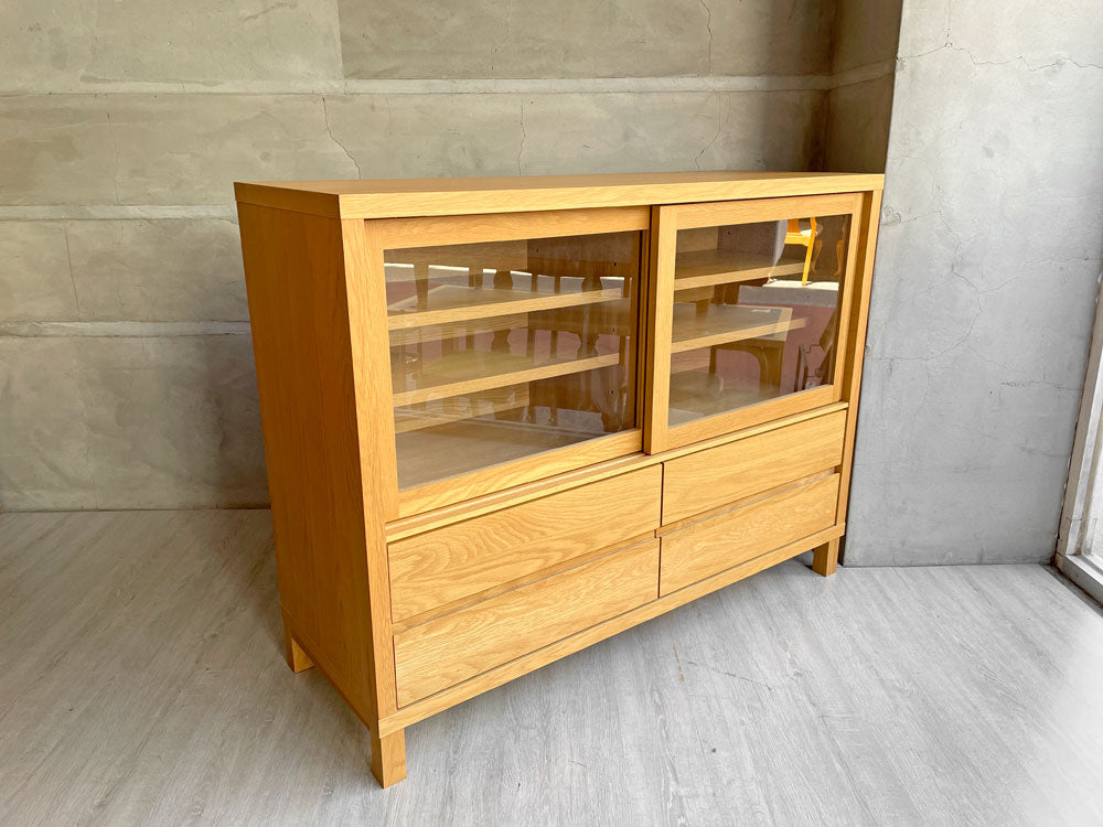 フライミー ヴェール FLYMEe vert ロー カップボード LOW CUPBOARD 食器棚 4ドロワー オーク材 定価\158,000-  中古品 買い取りしました。