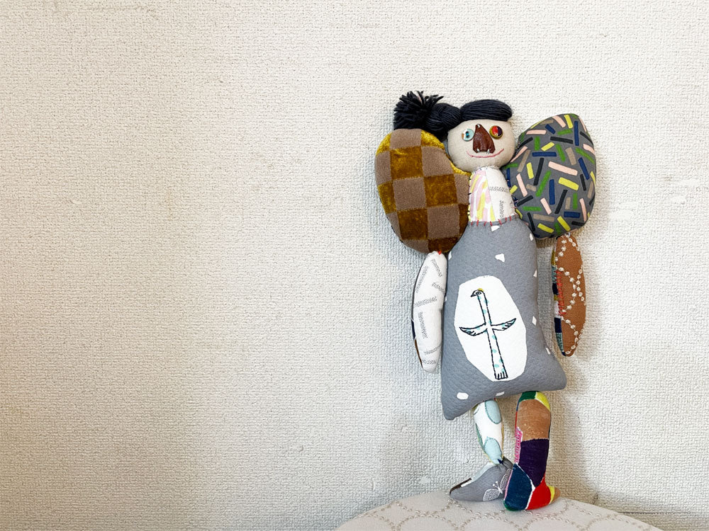 ミナペルホネン mina perhonen パッチ patchちゃん 人形 ぬいぐるみ 全長40cm 廃番  中古品  買い取りしました。