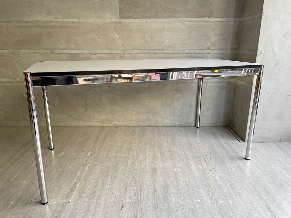 USMモジュラーファニチャー USM Haller USMハラーテーブル ワーキングデスク ダイニングテーブル W150cm アジャスター パールグレーラミネート(ホワイト) 高さ調整機能付  中古品 買い取りしました。