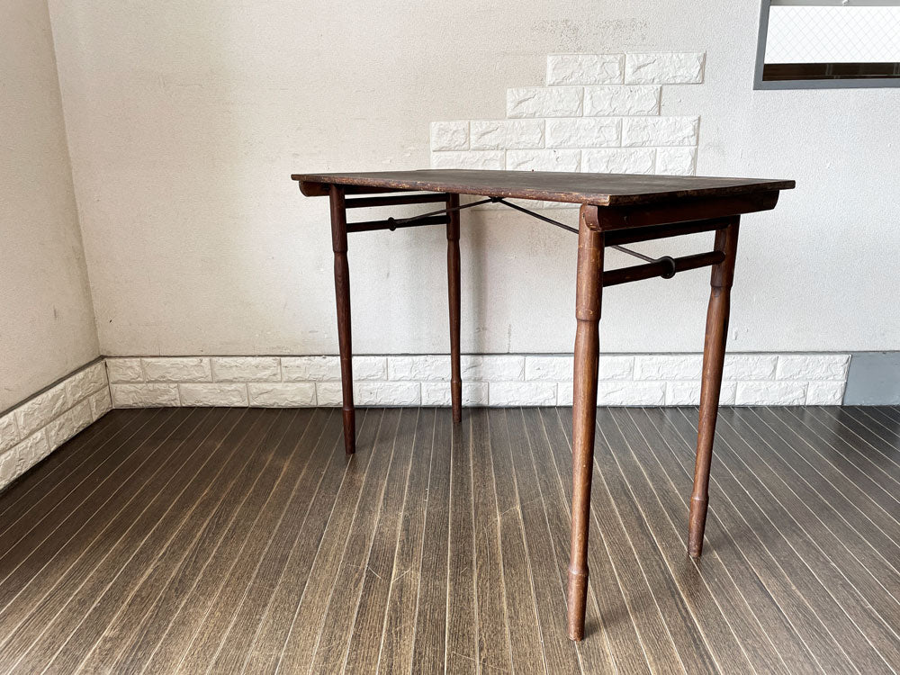 USビンテージ Vintage 木製 フォールディングテーブル デスク 折りたたみ W91cm 木味 インダストリアル  中古品  買い取りしました。