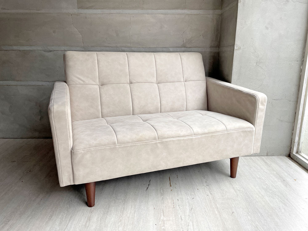 ビーカンパニー B-COMPANY キルト 2Pソファ ファブリック アイボリー 二人掛けソファ 定価\43,700- 中古品 買い取りしました。