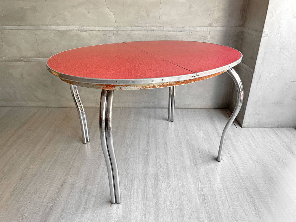 USビンテージ vintage エクステンション ダイニングテーブル メラミントップ レッド ミッドセンチュリー ダイナースタイル 中古品 買い取りしました。