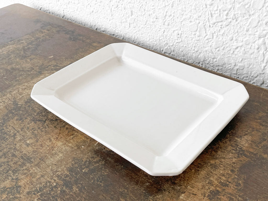 岡田直人 長角皿 スクエア プレート ホワイト 25cm 現代作家 中古品 買い取りしました。