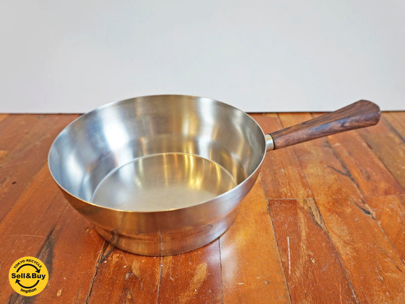 デンマーク NMT社 ステンレス × チークハンドル 片手鍋 ビンテージ   中古品 買い取りしました。祖師ヶ谷大蔵店 出張買取もお任せ下さい。