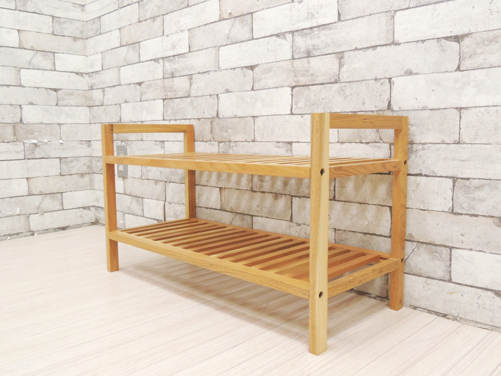 アデペシュ a.depeche クルミ KURUMI パイルシェルフ Piled Shelf ナチュラル オープンシェルフ 2段 リサイクルウッド スタッキング可 中古品 買い取りしました。