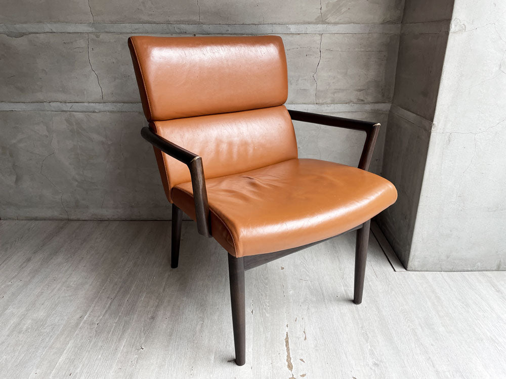 カンディハウス CONDE HOUSE エクリプス LD アームチェア ラウンジチェア 合皮レザー 北海道家具 現状品 中古品 買い取りしました。