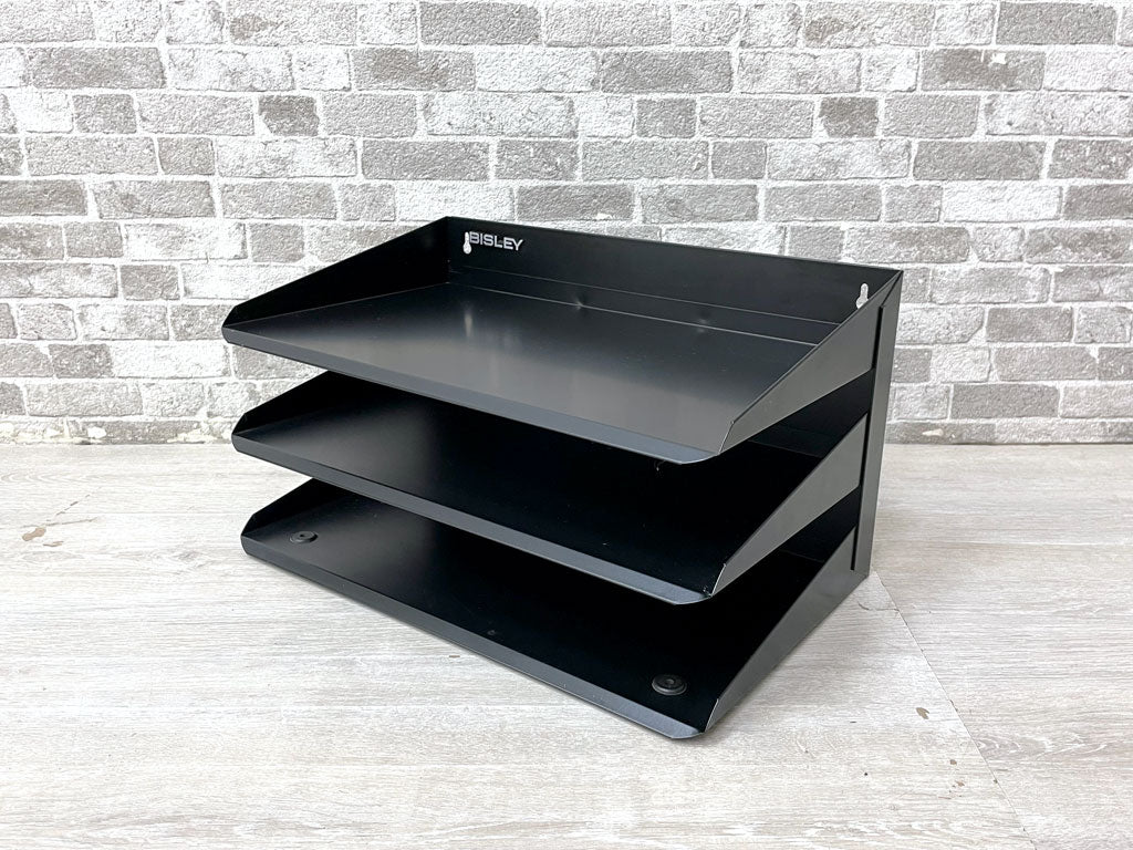 ビスレー BISLEY レターラック LETTER RACK 3段 ブラック 分別棚 仕分棚 壁掛け可 オフィス家具 英国 中古品 買い取りしました。