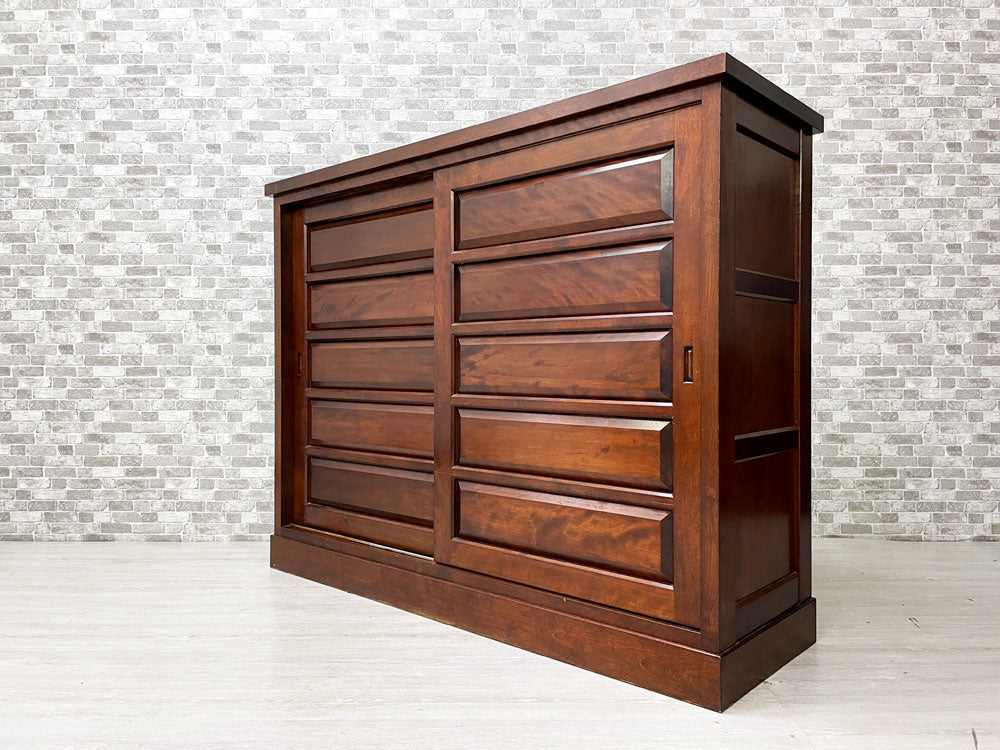 松本民芸家具 A型 下駄箱 シューズボックス キャビネット ミズメザクラ 無垢材 W135cm 特注サイズ  中古品 買い取りしました。