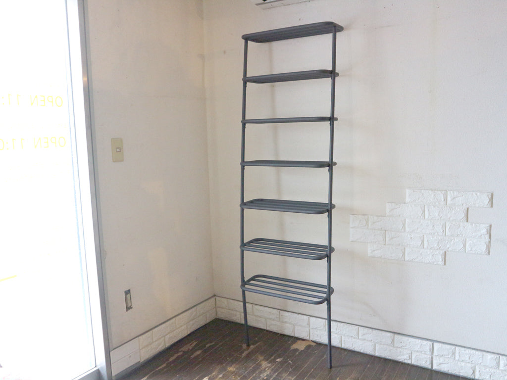 デュエンデ DUENDE ウォールラック WALL RACK 壁掛け シェルフ 7段 スチール グレー H180cm SEMPRE取扱い 定価￥30,800- 中古品  買い取りしました。