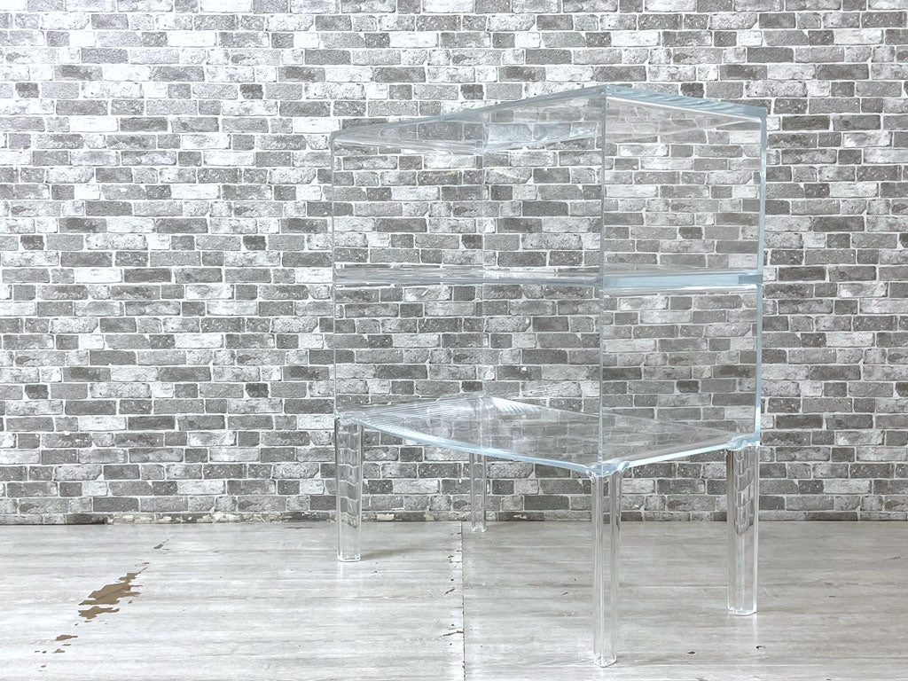 カルテル Kartell ゴーストバスター GHOST BUSTER 2段 シェルフ 本棚 飾り棚 フィリップスタルク クリスタル イタリア 定価￥187,700- 中古品 買い取りしました。