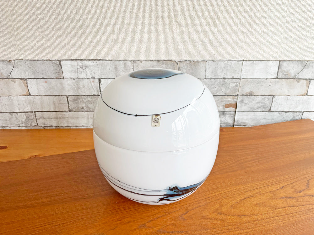 ホルムガード Holmegaard アトランティス Atlantis ガラス ボウル ベース 蓋付き 27cm Michael Bang 1980年代 ビンテージ デンマーク 北欧 入手困難  中古品  買い取りしました。