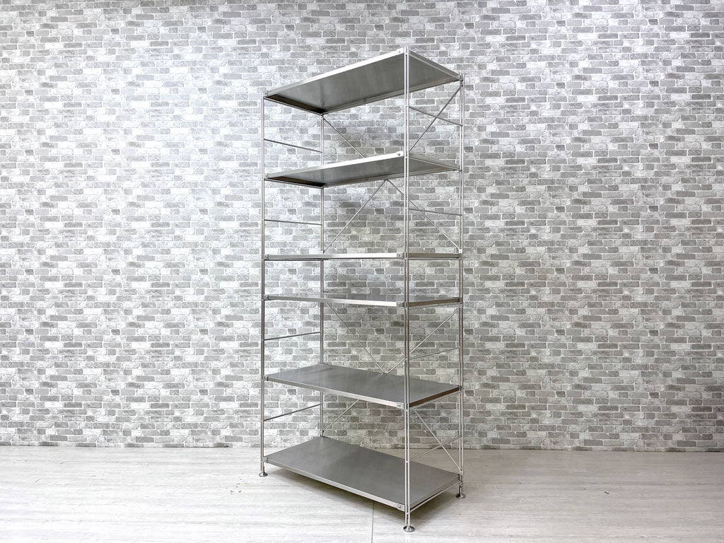 無印良品 MUJI ステンレスユニットシェルフ ワイド 大 棚板6枚 W86 H175.5cm 定価総額40,390円 中古品 買い取りしました。