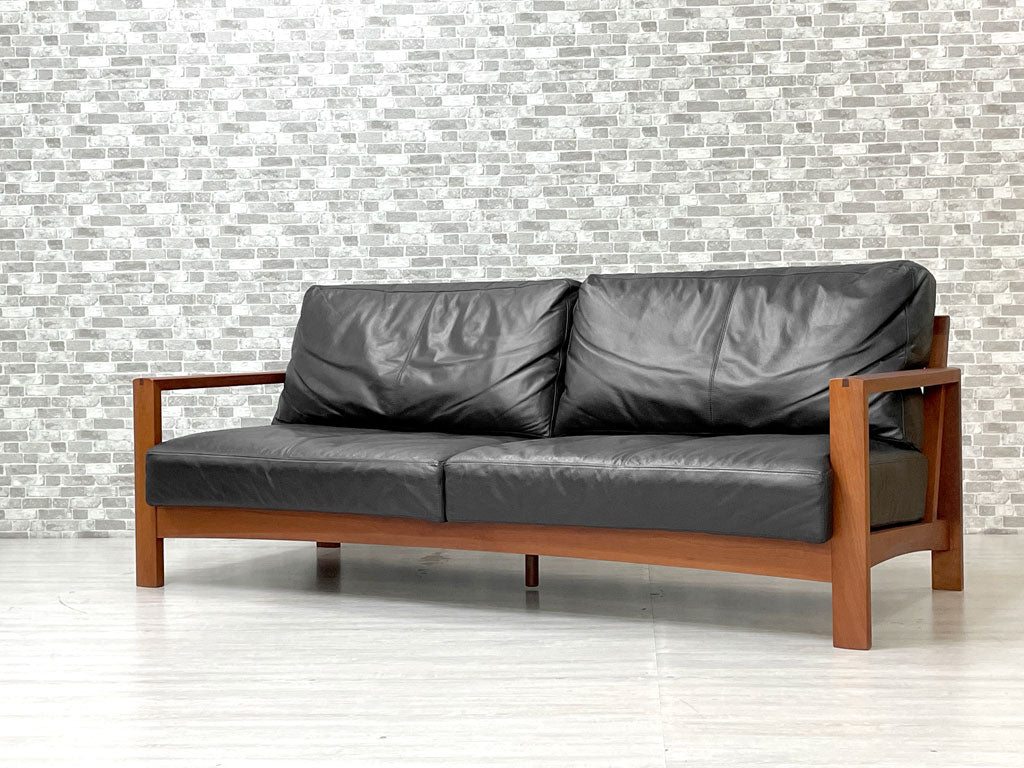 アクタス ACTUS ボスコ A-BOSCO 3S SOFA 3Pソファ チェリー無垢材 本革 レザー 参考価格約25万円  買い取りしました。