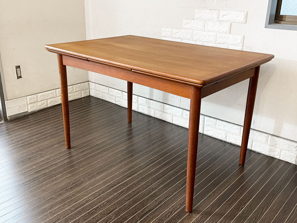 北欧ビンテージ Scandinavian Vintage チーク材 エクステンション ダイニングテーブル W120-162-204cm 伸長式 北欧家具 中古品  買い取りしました。