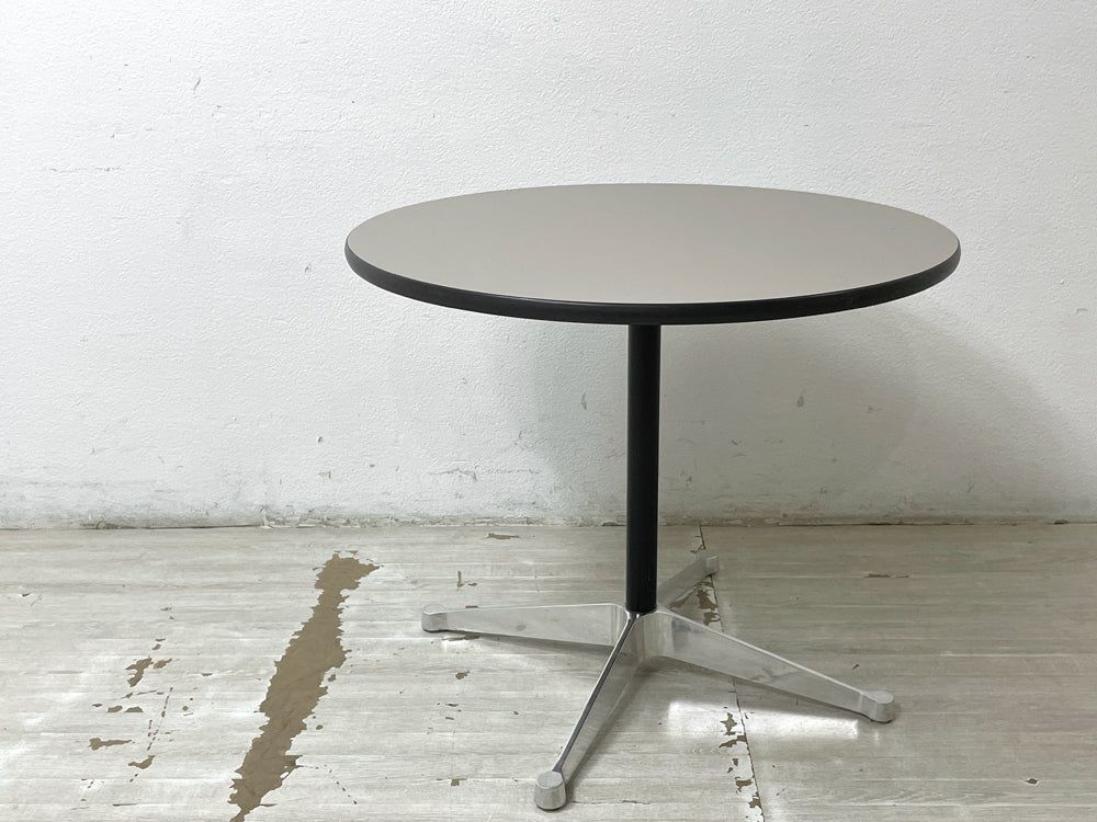 ハーマンミラー Herman Miller ビンテージ コントラクトテーブル ラウンドテーブル Φ76cm ラミネート天板 グレー系 イームズ 廃番サイズ ミッドセンチュリー 中古品 買い取りしました。