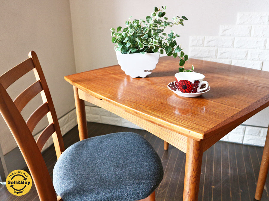 北欧 ヴィンテージ EX ダイニングテーブル デンマーク チーク × オーク テーブル  ～チーク×オークの美しいコントラスト～ 【 買取と販売とレンタルのお店 】