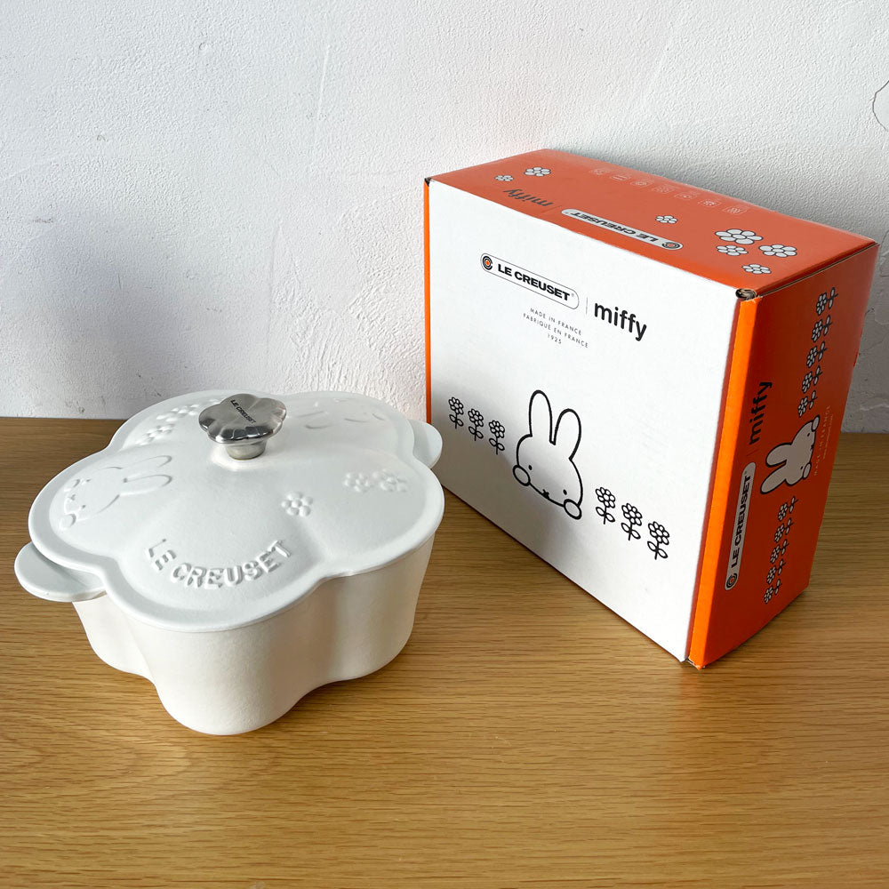 ルクルーゼ LE CREUSET ミッフィーコレクション ココット・フルール 20cm コットン 両手鍋 限定品 希少 中古品 買い取りしました。